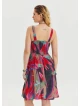 V Neck Robe Red Midi Dress 4517